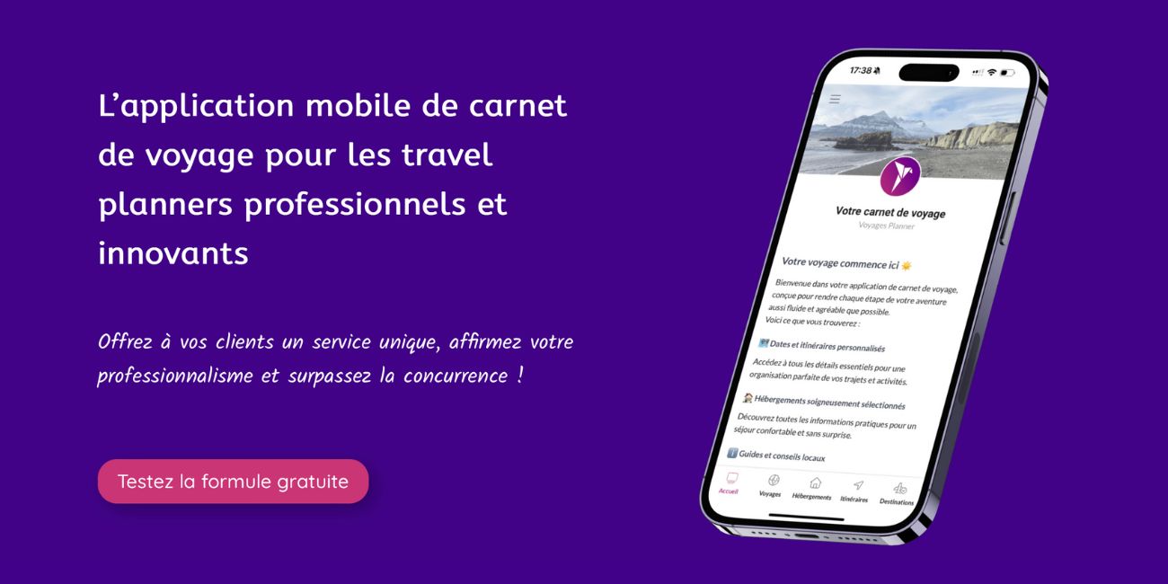 Interface personnalisée de Voyages Planner pour travel planners