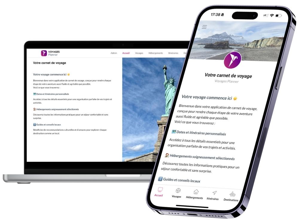 Carnet de voyage interactif pour travel planner