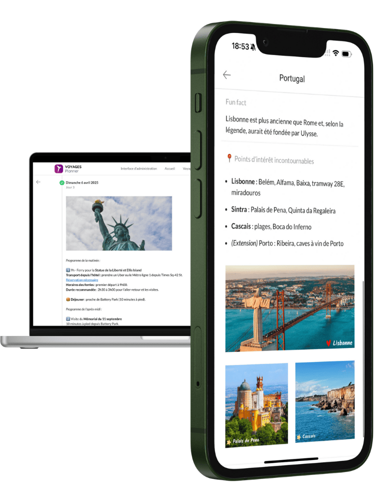 Carnet digital et interactif pour un voyage au Portugal