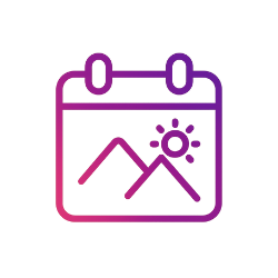 Calendar icon representing daily travel itinerary