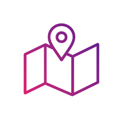 Map icon representing interactive travel maps