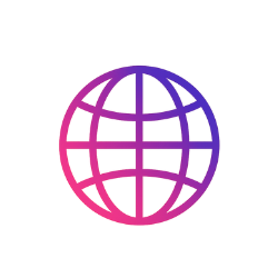 Globe icon representing multilingual interface