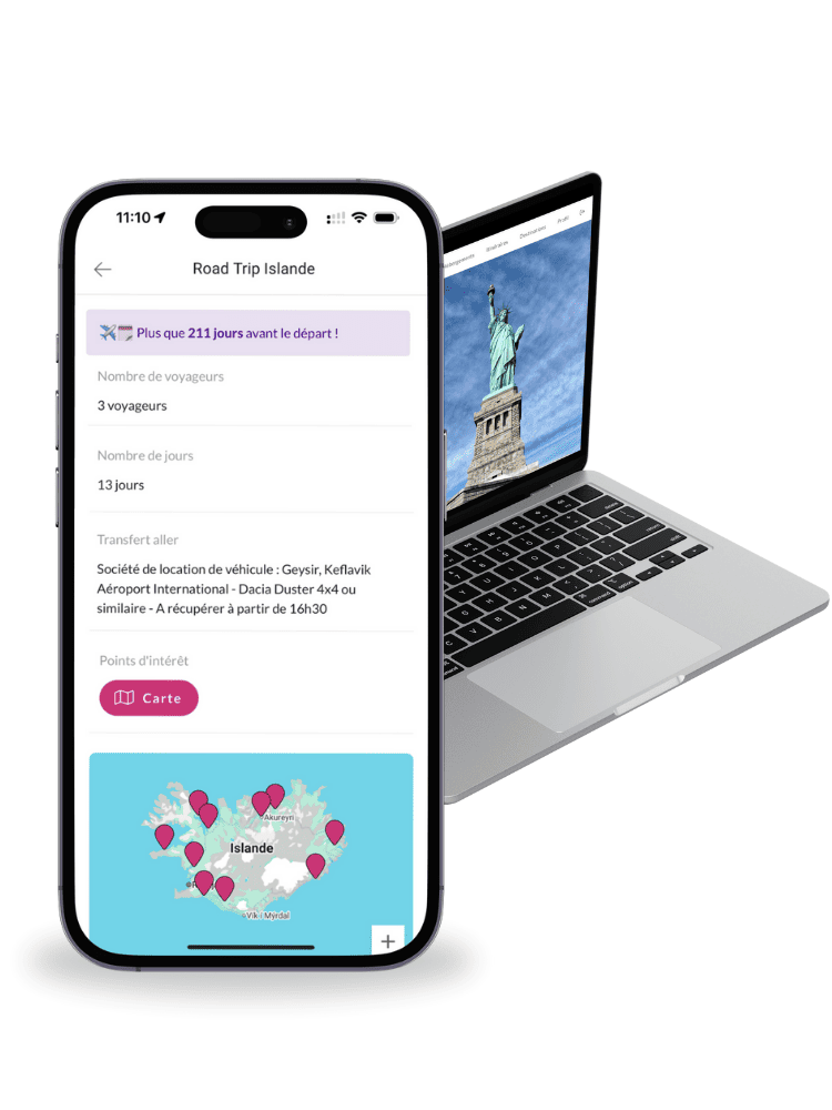 Carnet de voyage digital et interactif pour un road trip en Islande 