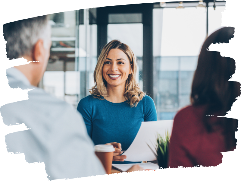 Digital travel itinerary software interface shown during a travel agency meeting